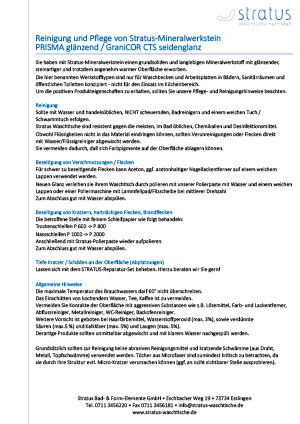 STRATUS Reinigung und Pflege Prisma und CraniCOR CTS
